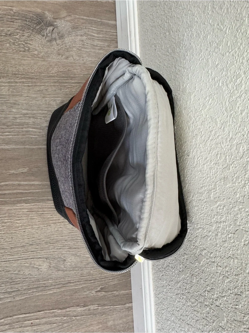 Itzy Ritzy Black White Brown Herringbone Diaper Backpack Set